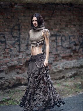 Bohemian Cutout Maxi Set in Grey Ombré
